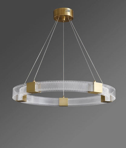 Modern Parallel Ring LED Chandelier with Dimmable Lighting & Energy Ef