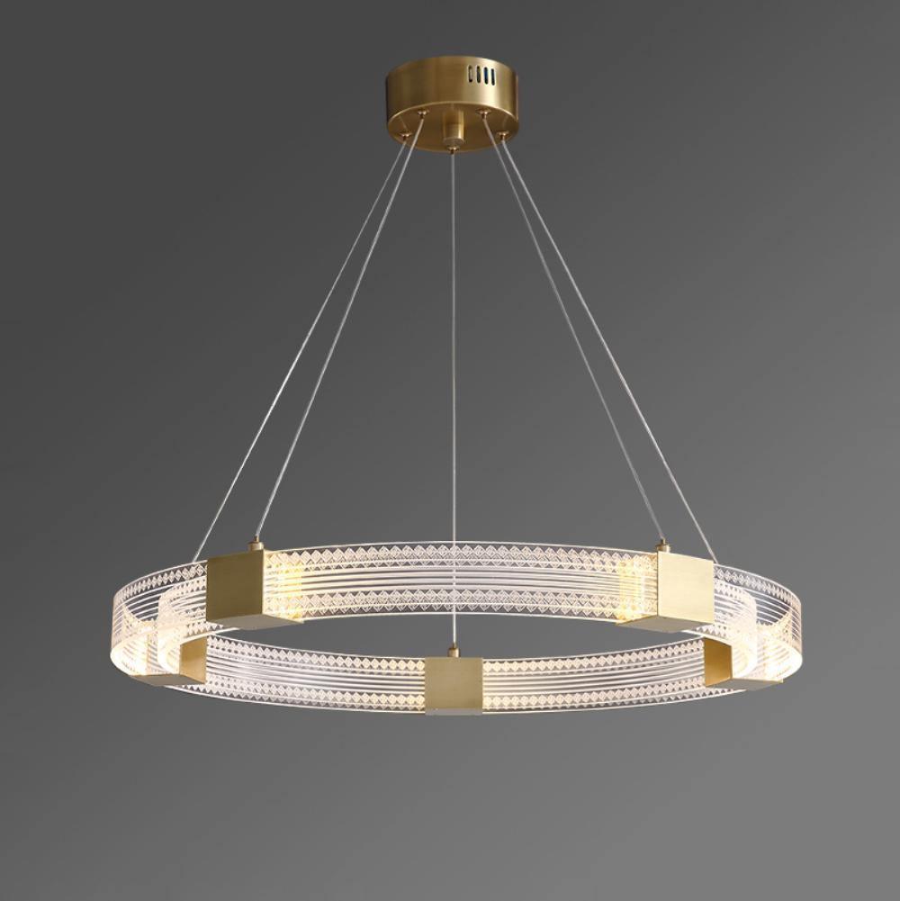 Modern Parallel Ring LED Chandelier with Dimmable Lighting & Energy Ef