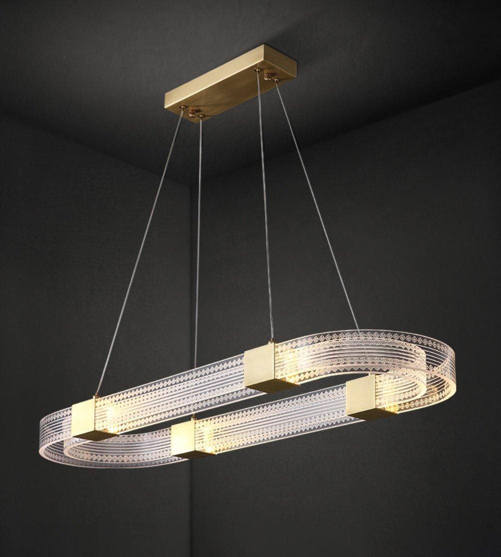 Modern Parallel Ring LED Chandelier with Dimmable Lighting & Energy Ef