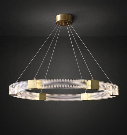 Modern Parallel Ring LED Chandelier with Dimmable Lighting & Energy Ef