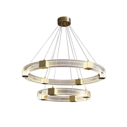 Modern Parallel Ring LED Chandelier with Dimmable Lighting & Energy Ef
