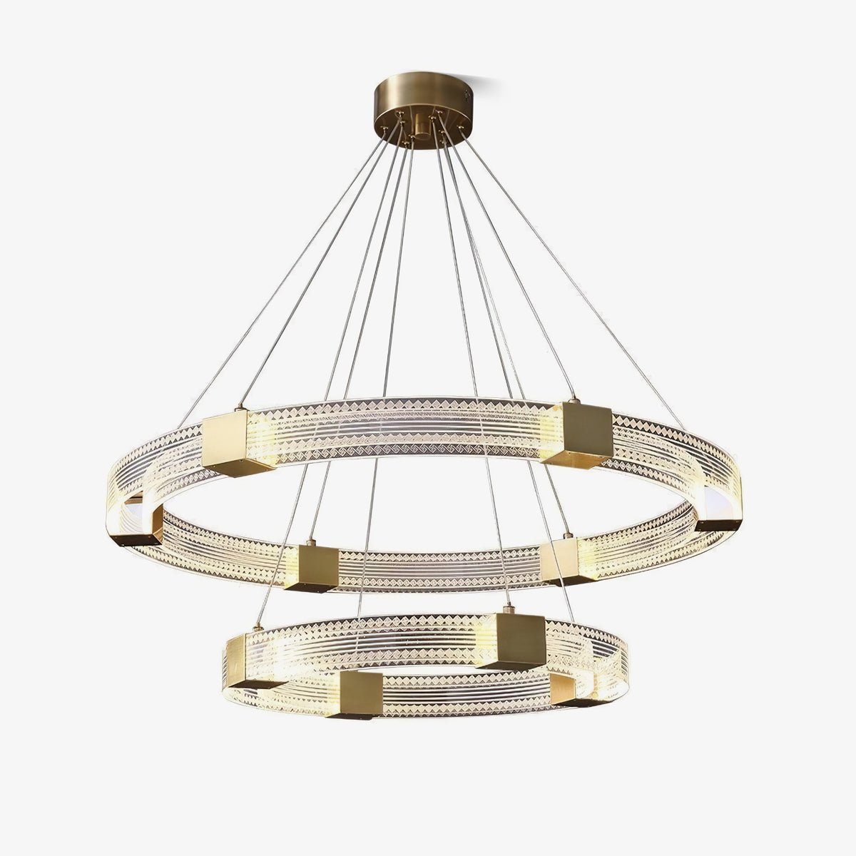 Modern Parallel Ring LED Chandelier with Dimmable Lighting & Energy Ef