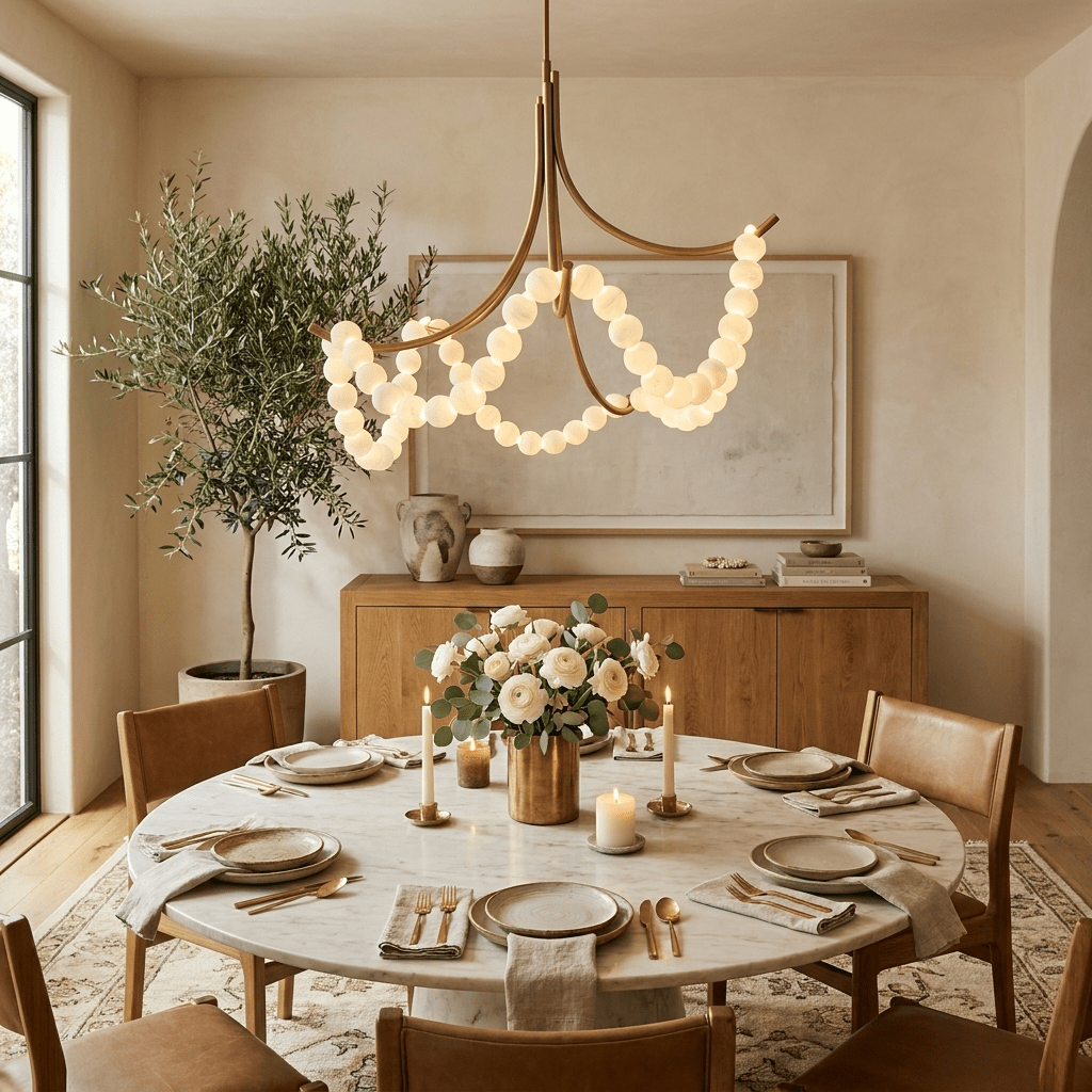 Parel Alabaster Chandelier - Elegant Design with Adjustable Height & L