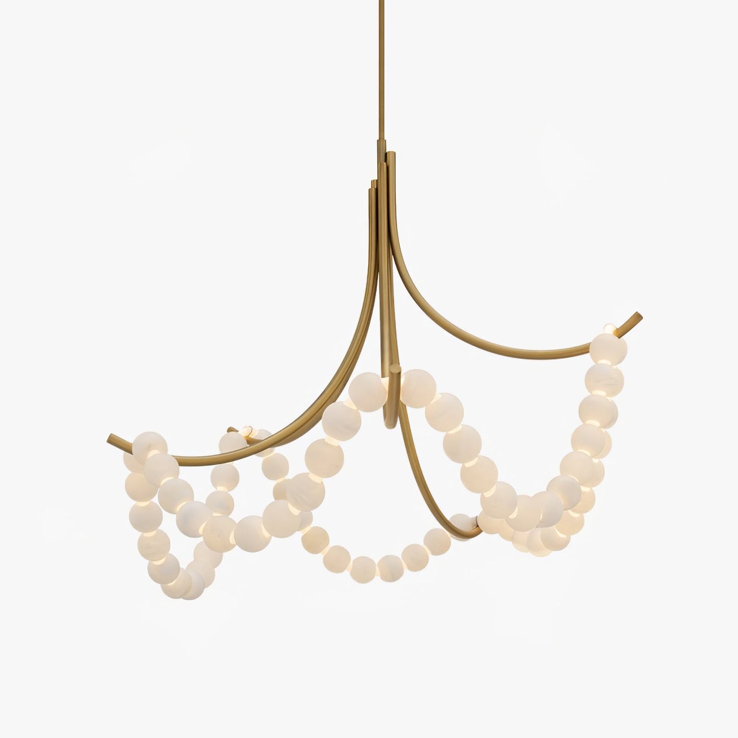 Parel Alabaster Chandelier - Elegant Design with Adjustable Height & L