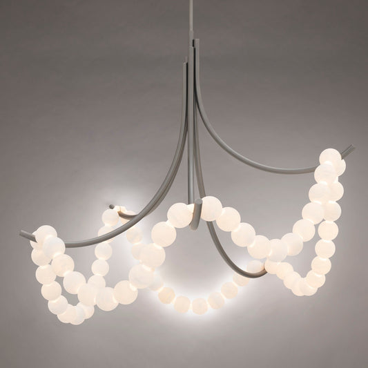 Parel Alabaster Chandelier - Elegant Design with Adjustable Height & L