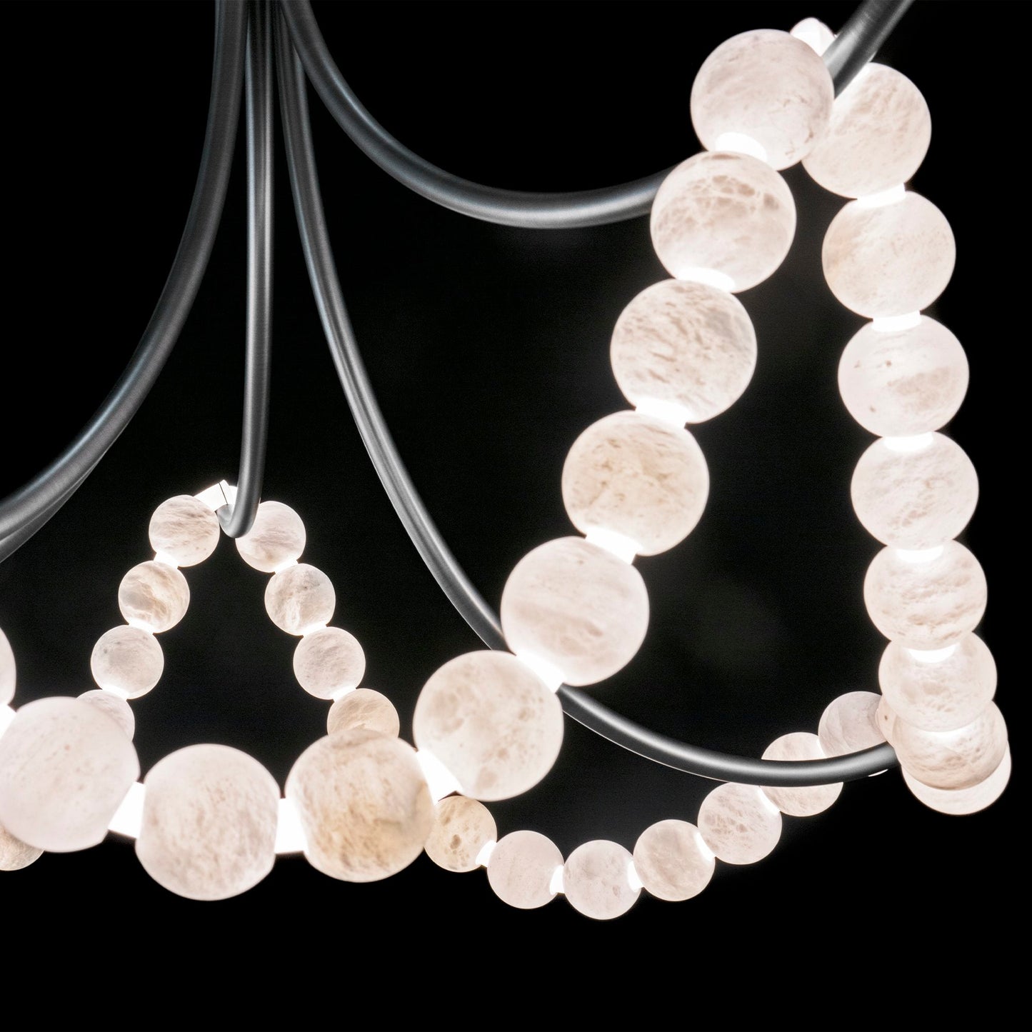 Parel Alabaster Chandelier - Elegant Design with Adjustable Height & L
