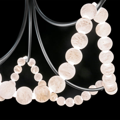 Parel Alabaster Chandelier - Elegant Design with Adjustable Height & L