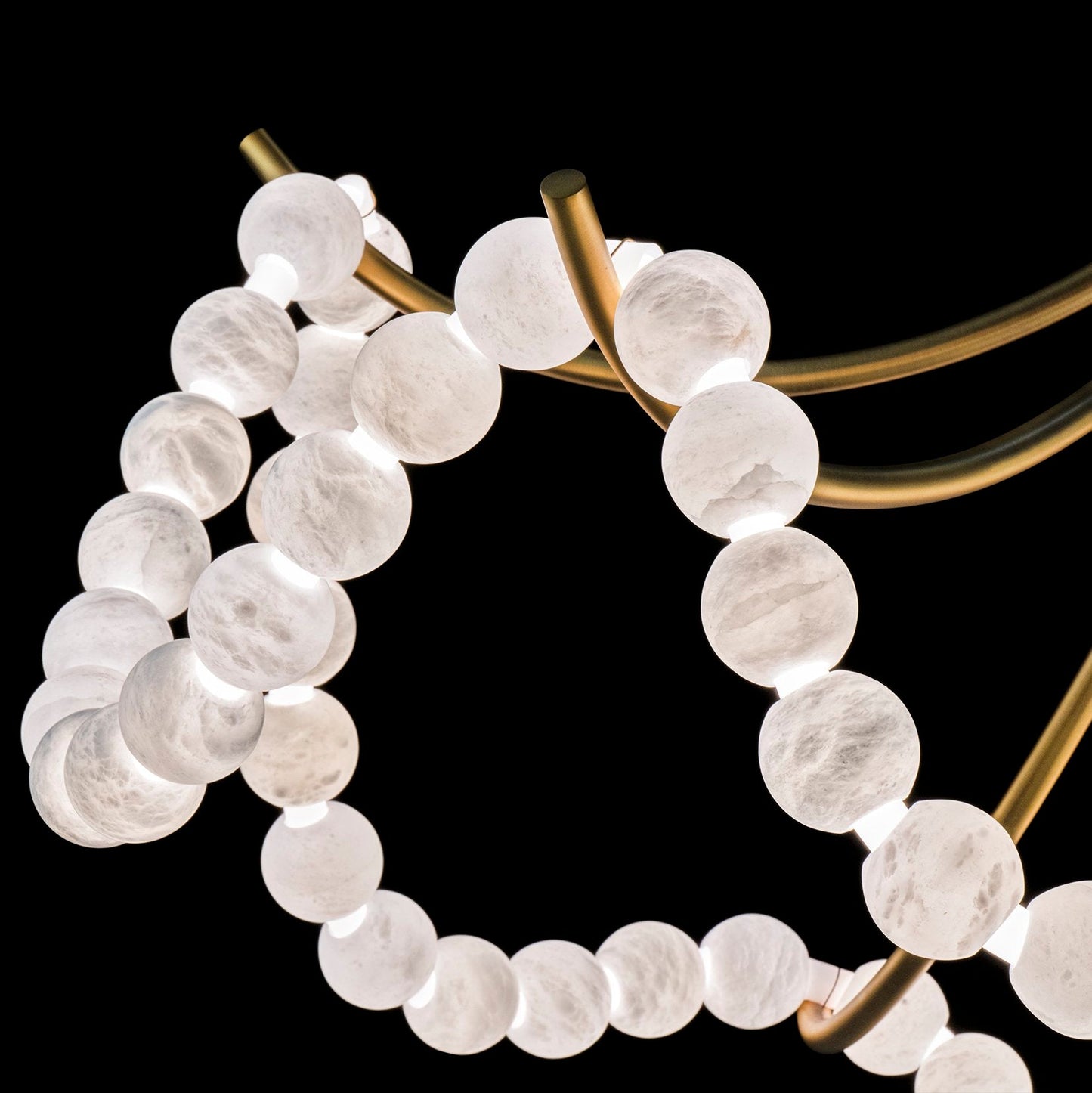 Parel Alabaster Chandelier - Elegant Design with Adjustable Height & L