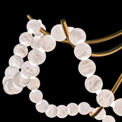 Parel Alabaster Chandelier - Elegant Design with Adjustable Height & L