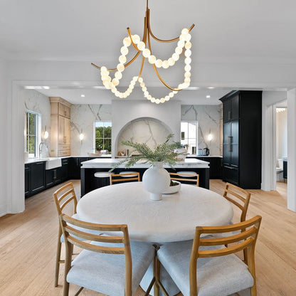 Parel Alabaster Chandelier - Elegant Design with Adjustable Height & L