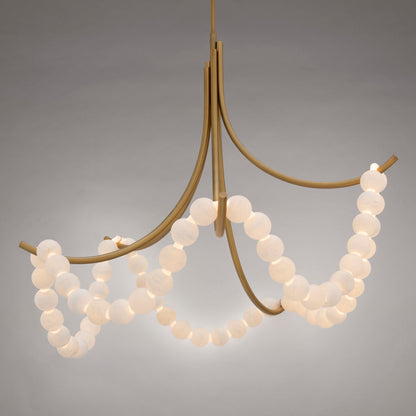 Parel Alabaster Chandelier - Elegant Design with Adjustable Height & L