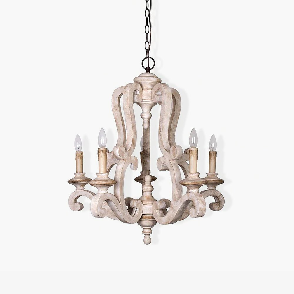 Parrotuncle Wooden Candle Chandelier - Rustic Design & Adjustable Heig