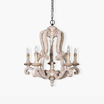Parrotuncle Wooden Candle Chandelier - Rustic Design & Adjustable Heig