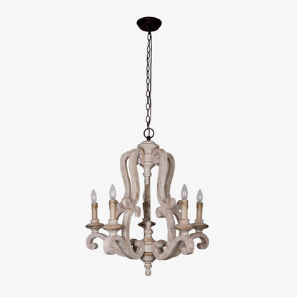 Parrotuncle Wooden Candle Chandelier - Rustic Design & Adjustable Heig