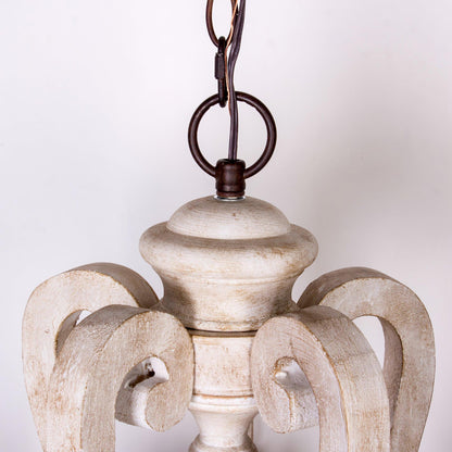 Parrotuncle Wooden Candle Chandelier - Rustic Design & Adjustable Heig