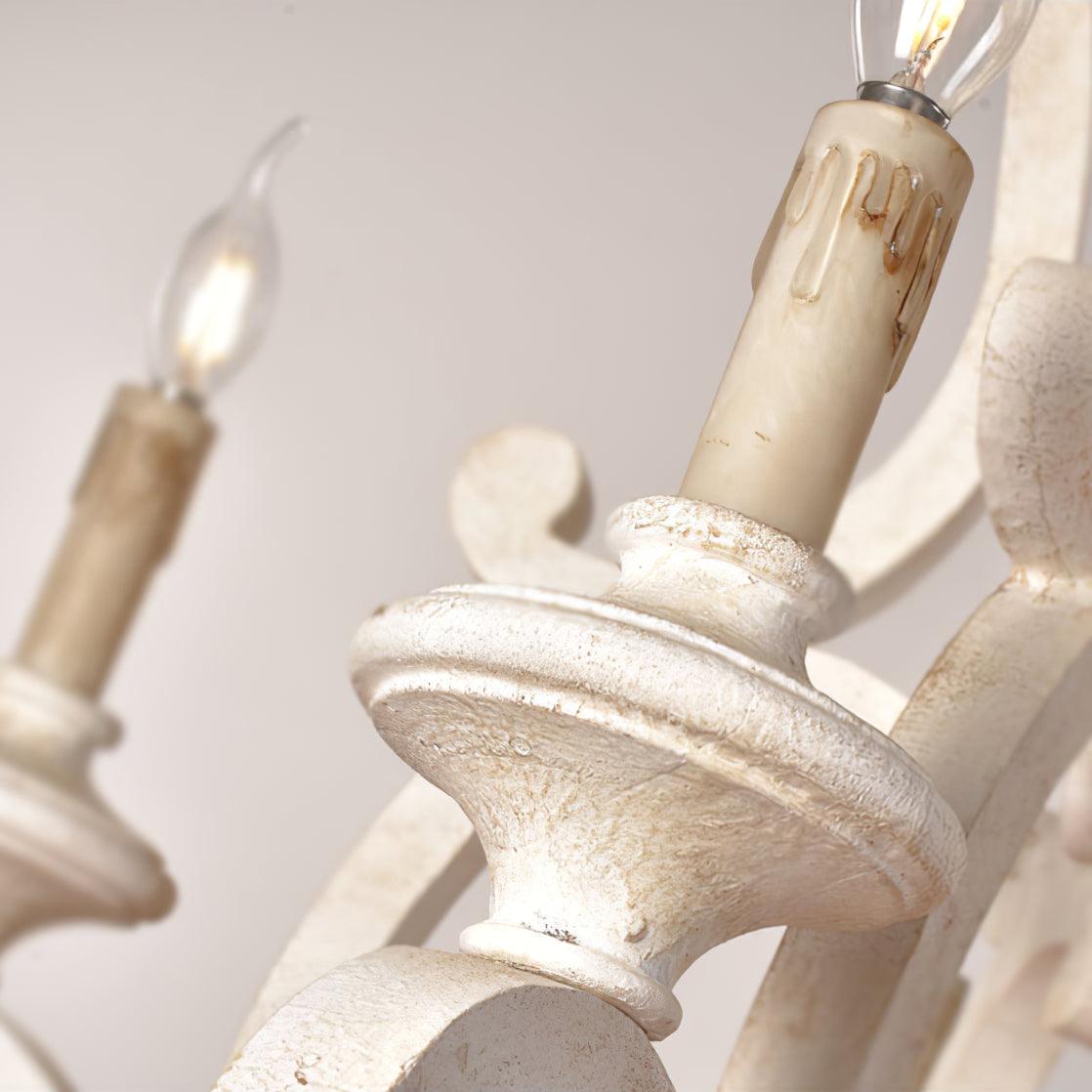 Parrotuncle Wooden Candle Chandelier - Rustic Design & Adjustable Heig