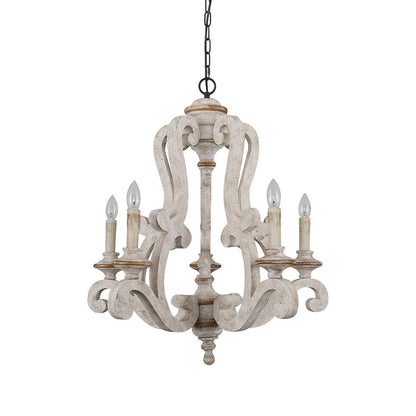 Parrotuncle Wooden Candle Chandelier - Rustic Design & Adjustable Heig