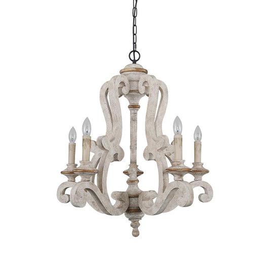 Parrotuncle Wooden Candle Chandelier - Rustic Design & Adjustable Heig