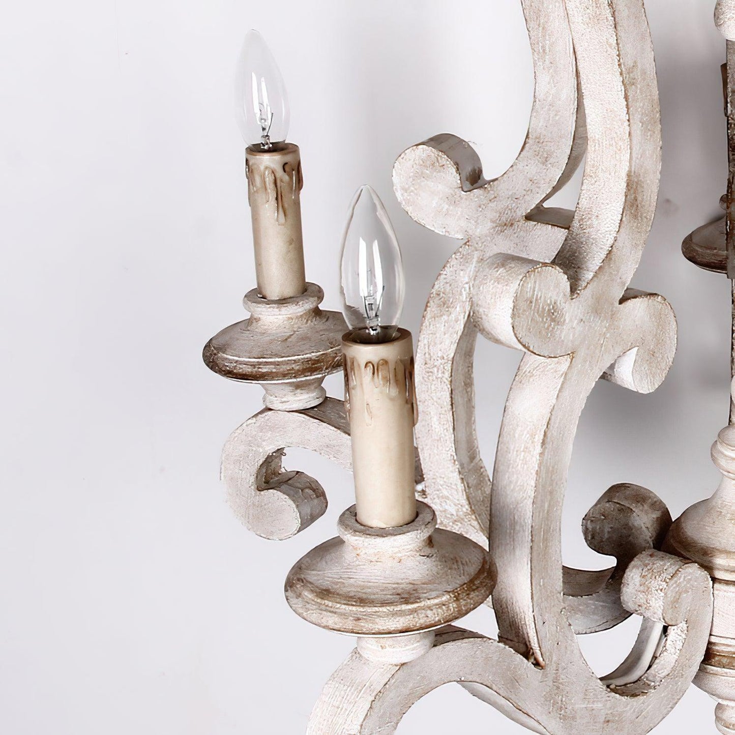 Parrotuncle Wooden Candle Chandelier - Rustic Design & Adjustable Heig