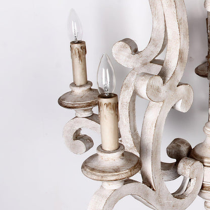 Parrotuncle Wooden Candle Chandelier - Rustic Design & Adjustable Heig