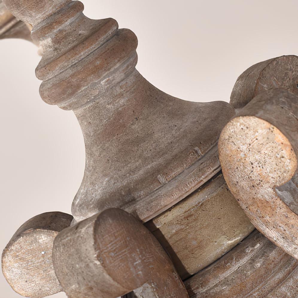 Parrotuncle Wooden Candle Chandelier - Rustic Design & Adjustable Heig