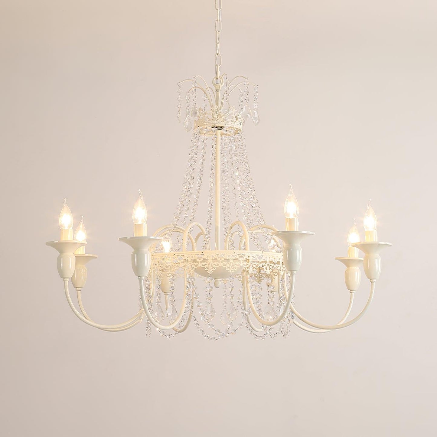 Elegant Pavia Chandelier - 5 Light Design with Adjustable Height & Cry