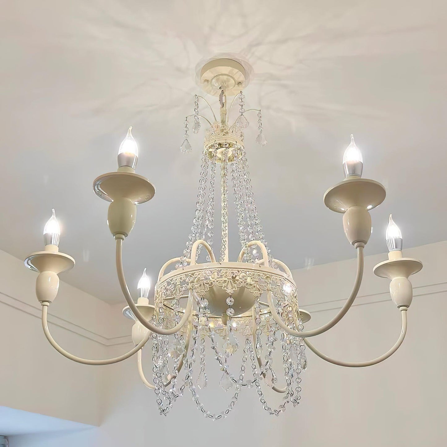 Elegant Pavia Chandelier - 5 Light Design with Adjustable Height & Cry