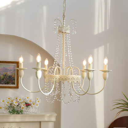 Elegant Pavia Chandelier - 5 Light Design with Adjustable Height & Cry