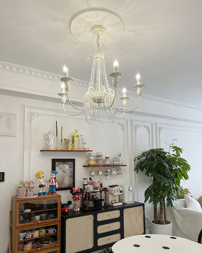 Elegant Pavia Chandelier - 5 Light Design with Adjustable Height & Cry