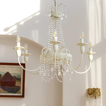 Elegant Pavia Chandelier - 5 Light Design with Adjustable Height & Cry
