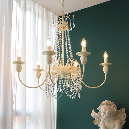 Elegant Pavia Chandelier - 5 Light Design with Adjustable Height & Cry