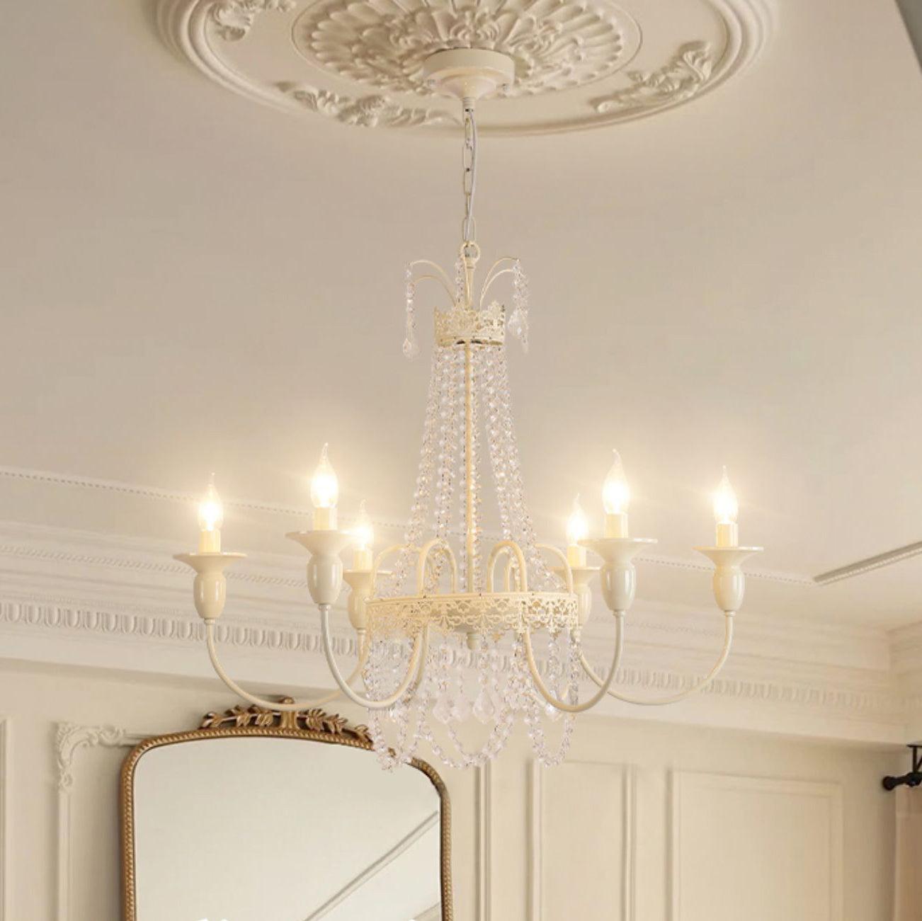 Elegant Pavia Chandelier - 5 Light Design with Adjustable Height & Cry