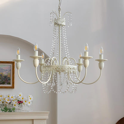 Elegant Pavia Chandelier - 5 Light Design with Adjustable Height & Cry