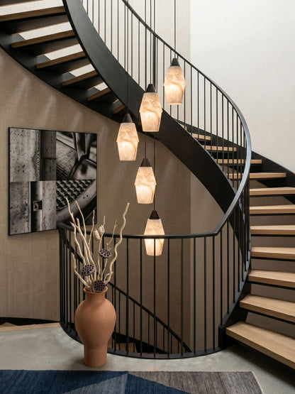 Pavilion Alabaster Cluster Chandelier - Elegant Design, Adjustable Hei