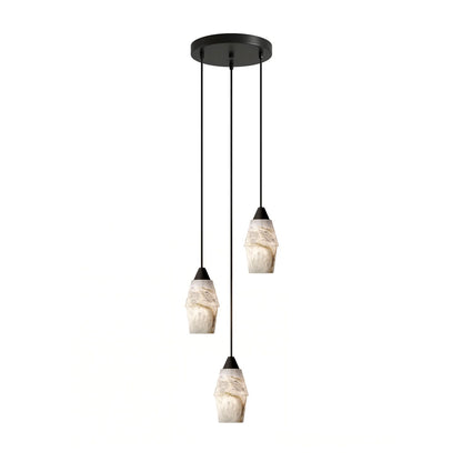 Pavilion Alabaster Cluster Chandelier - Elegant Design, Adjustable Hei