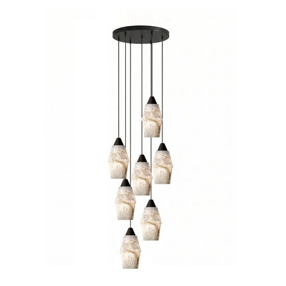 Pavilion Alabaster Cluster Chandelier - Elegant Design, Adjustable Hei