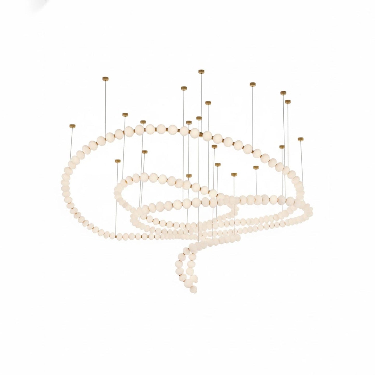 Elegant Pearl Ball Chandelier Necklace - Adjustable Length, Durable De