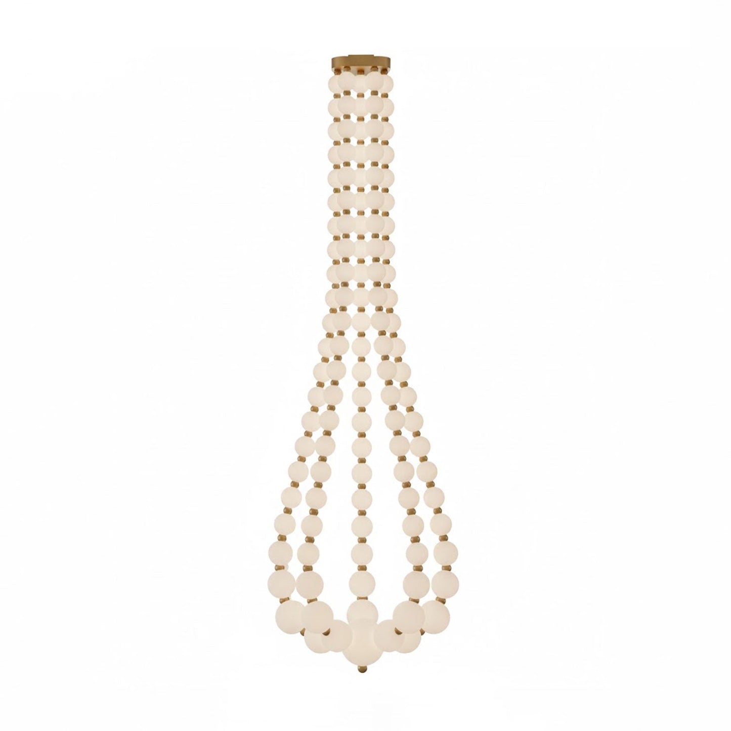 Elegant Pearl Ball Chandelier Necklace - Adjustable Length, Durable De