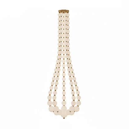 Elegant Pearl Ball Chandelier Necklace - Adjustable Length, Durable De