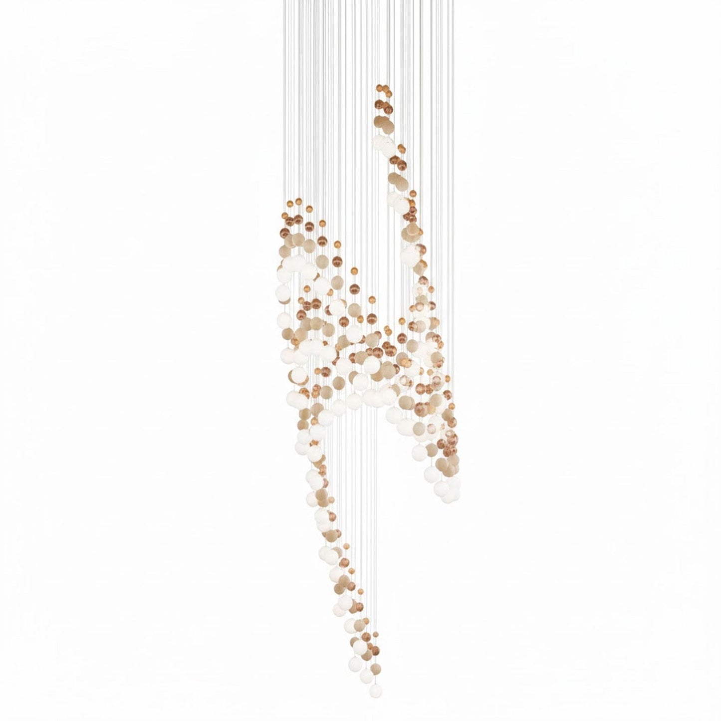 Customizable Pearl Curtain Chandelier with Dimmable Lighting Options