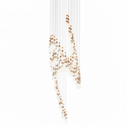 Customizable Pearl Curtain Chandelier with Dimmable Lighting Options