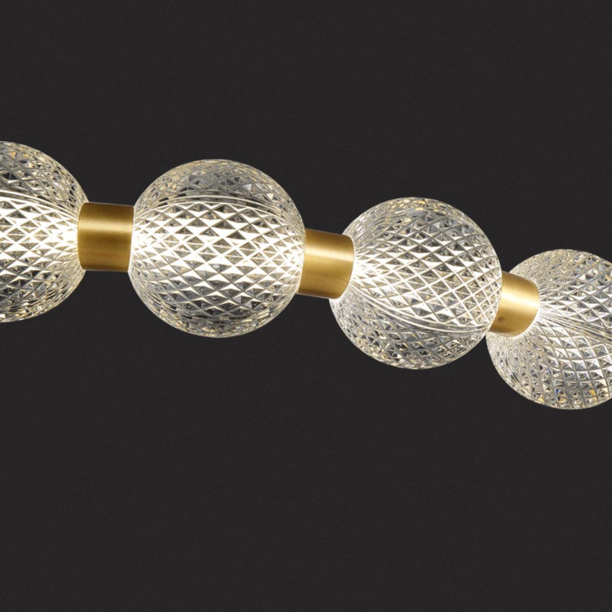 Elegant Pearl Chandelier with Adjustable Height and Crystal Accents