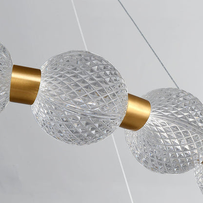 Elegant Pearl Chandelier with Adjustable Height and Crystal Accents