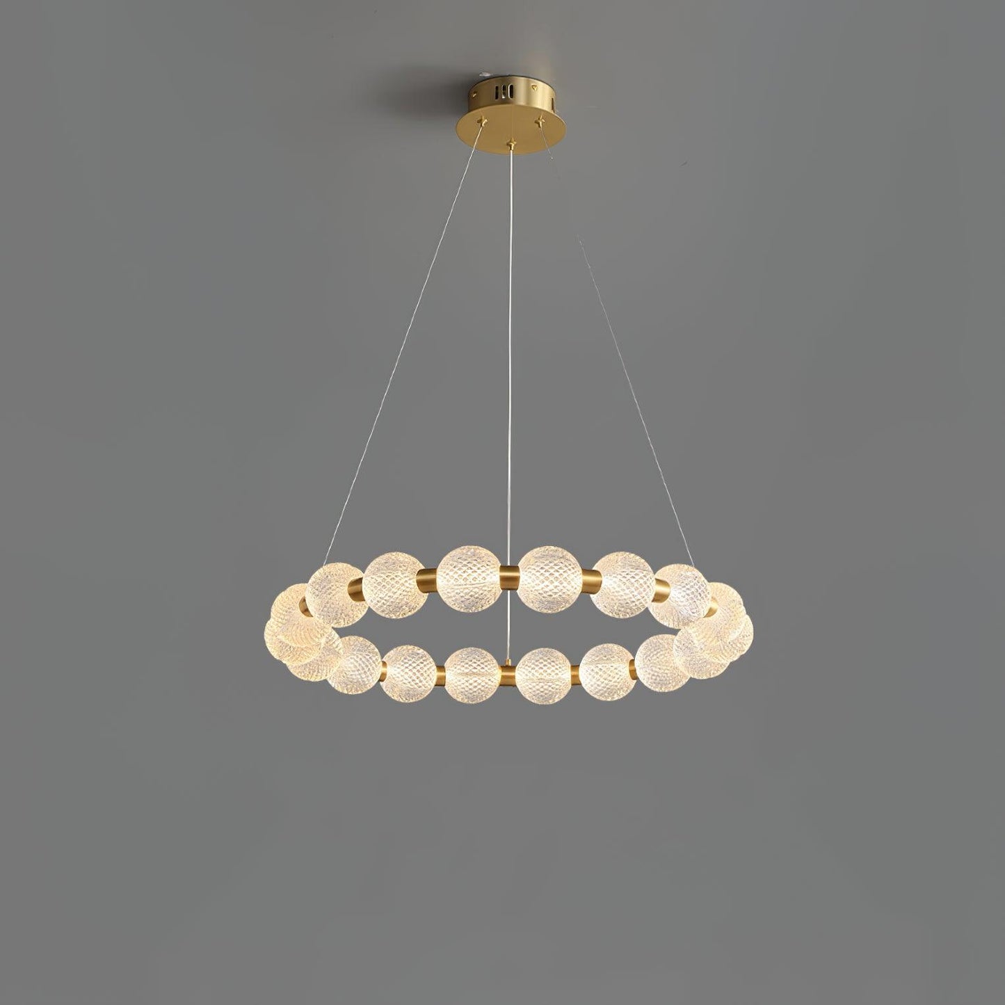Elegant Pearl Chandelier with Adjustable Height and Crystal Accents
