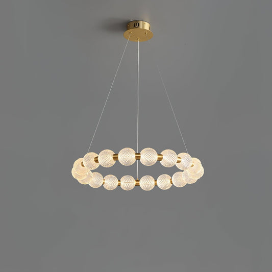 Elegant Pearl Chandelier with Adjustable Height and Crystal Accents