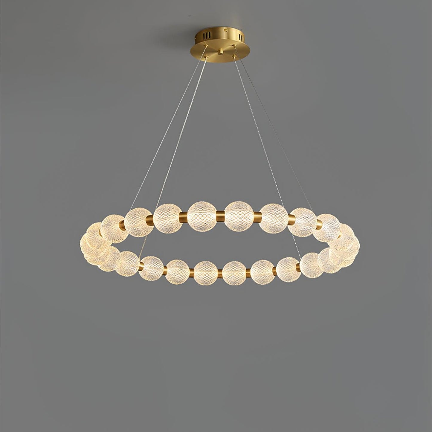 Elegant Pearl Chandelier with Adjustable Height and Crystal Accents