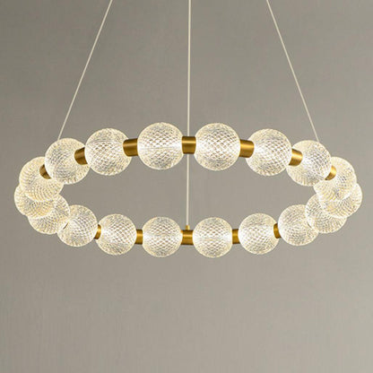 Elegant Pearl Chandelier with Adjustable Height and Crystal Accents