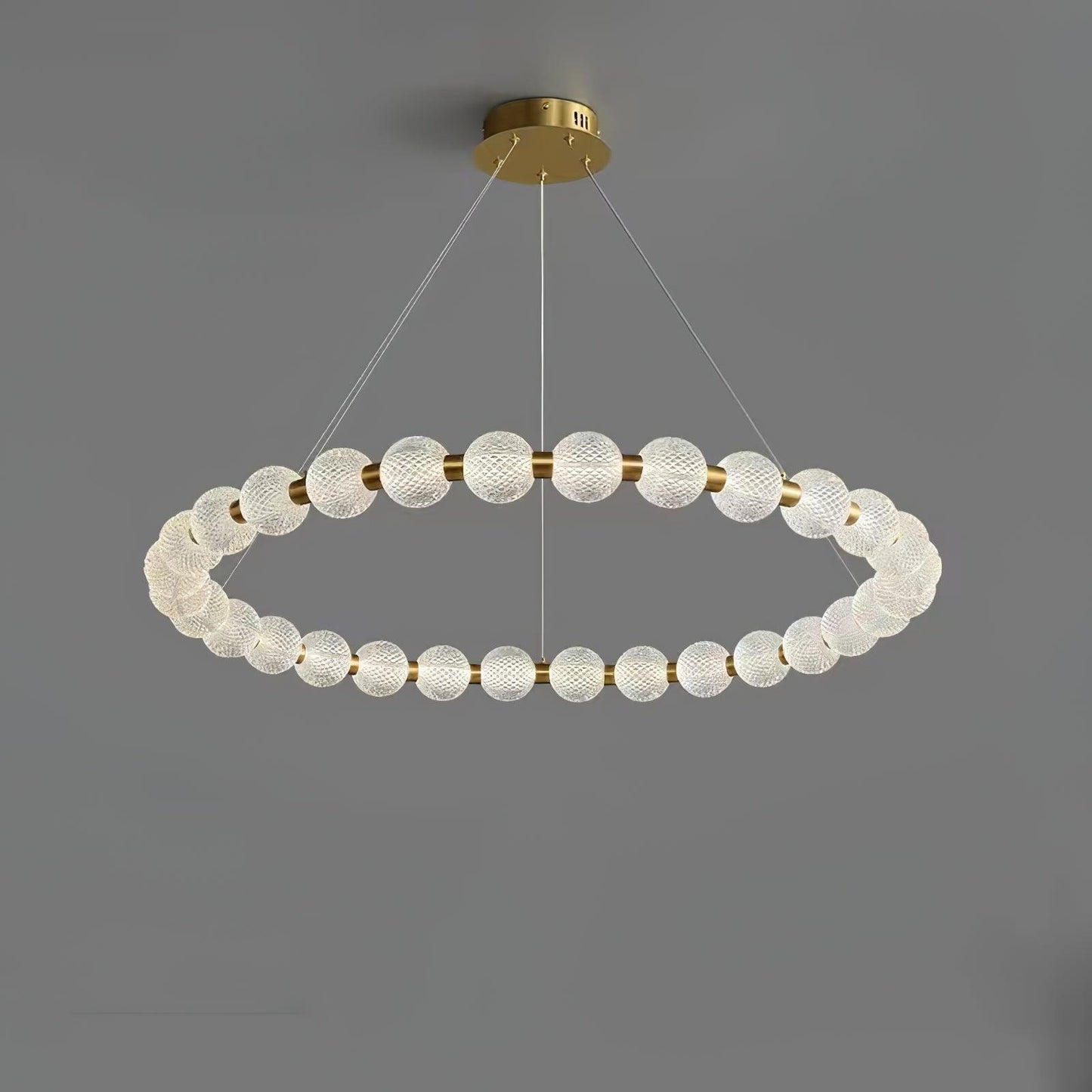 Elegant Pearl Chandelier with Adjustable Height and Crystal Accents