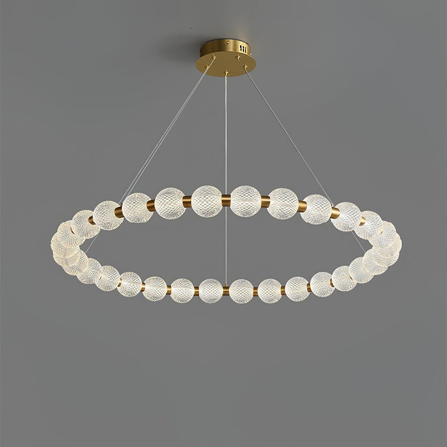 Elegant Pearl Chandelier with Adjustable Height and Crystal Accents