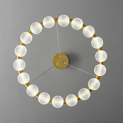 Elegant Pearl Chandelier with Adjustable Height and Crystal Accents
